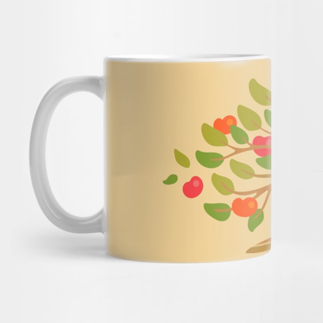 A WINDY DAY IN THE APPLE ORCHARD Ripe Fruit Tree in Bright Warm Autumn Green Red Orange Brown Beige - UnBlink Studio by Jackie Tahara by UnBlink Studio by Jackie Tahara